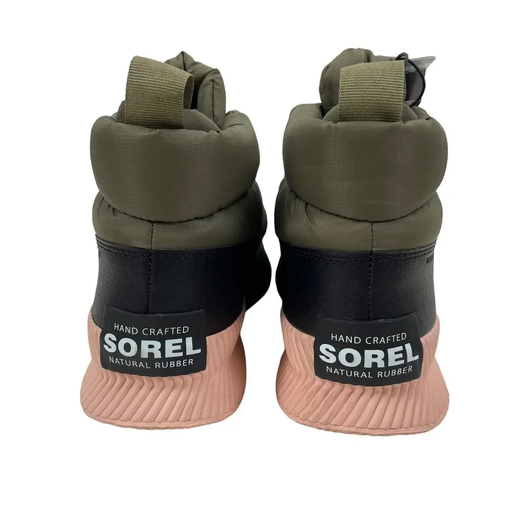 Sorel Out N About III Puffy Zip Boots Waterproof Sage Green Size 11